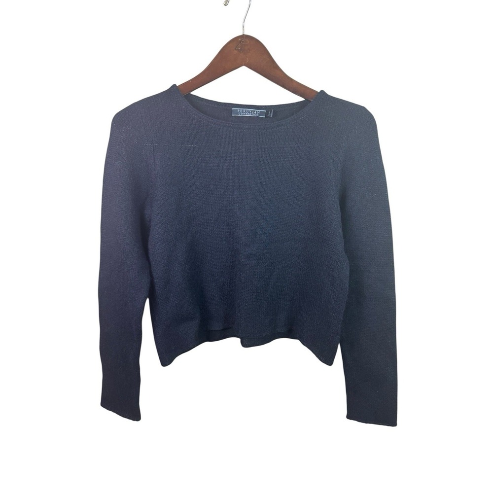 Peruvian‎ Connection Knit Sweater Womens Small Crop 100% Baby Alpaca Boxy